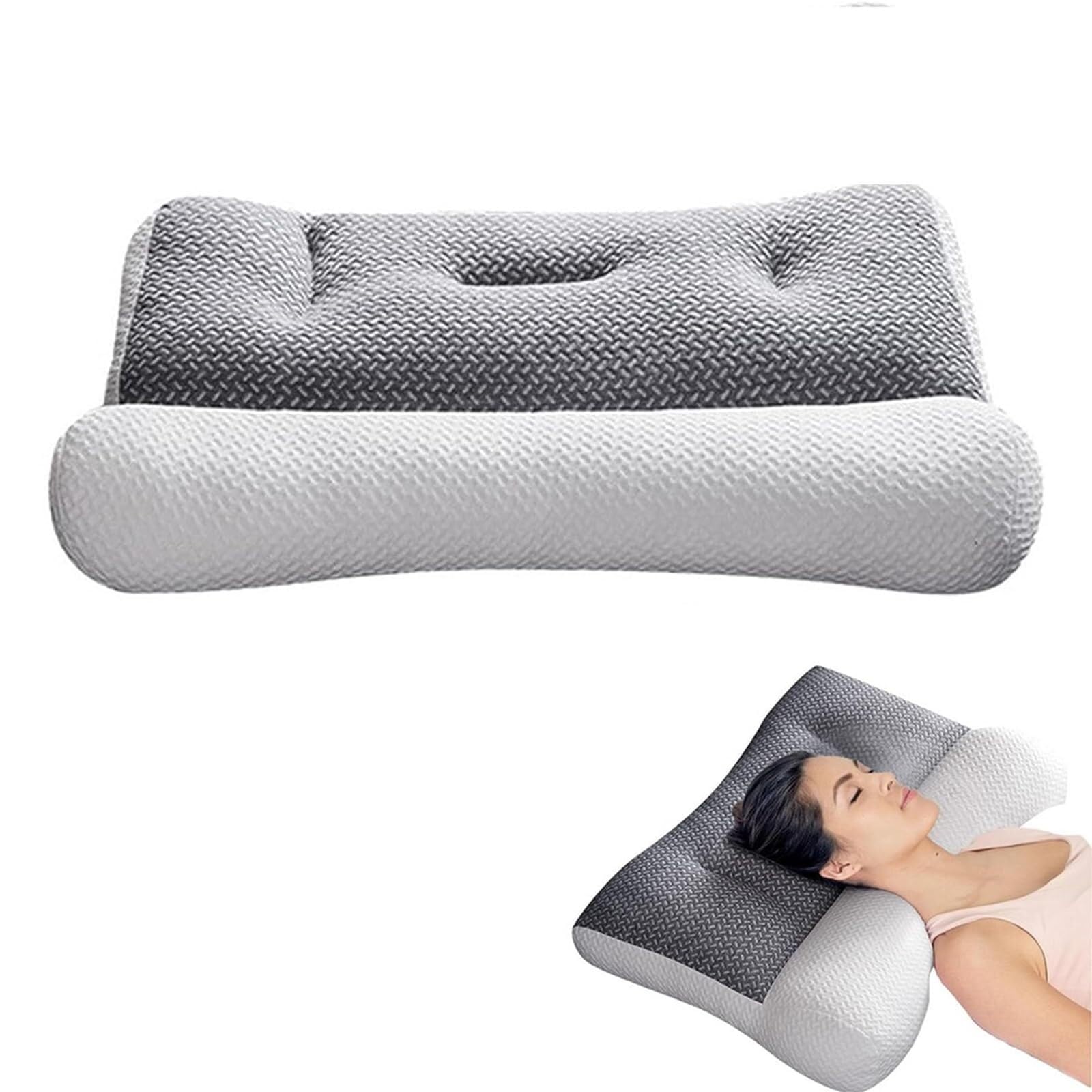 【新品•定価14000円】人間工学グレー枕・ピロー　在庫3個あり Amazon｜オーソペディックネックサポートピロー コンツアーメモリー